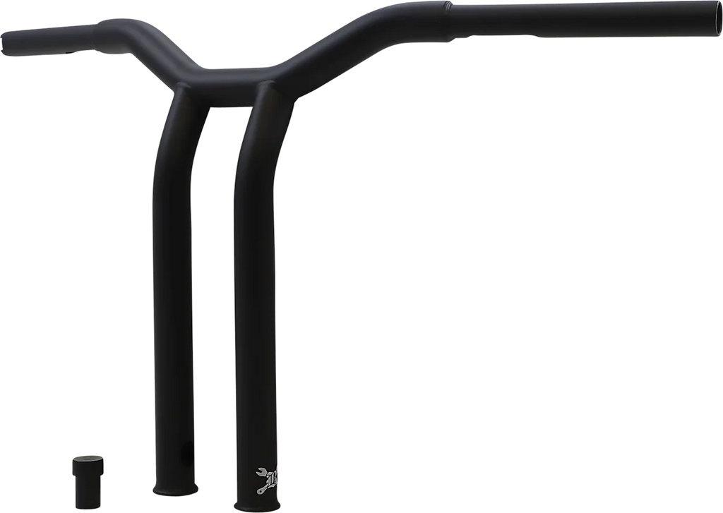 Burly Brand Handlebar - Dominator - Raked - 14" - Matte Black B12-6053SB - Side View