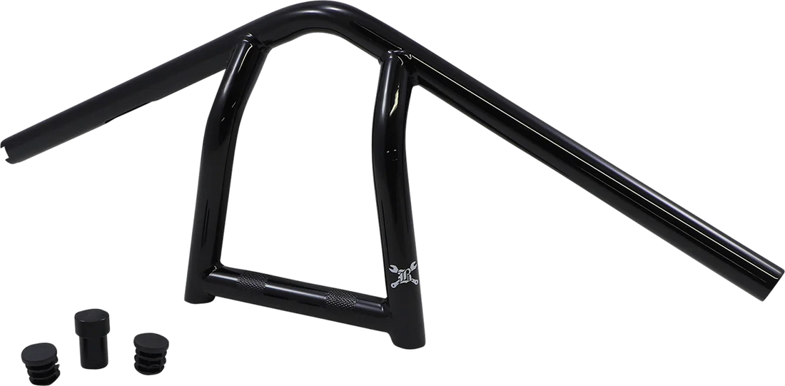 Burly Brand Handlebar - Jim - 9" - Black B12-6040B - Side View