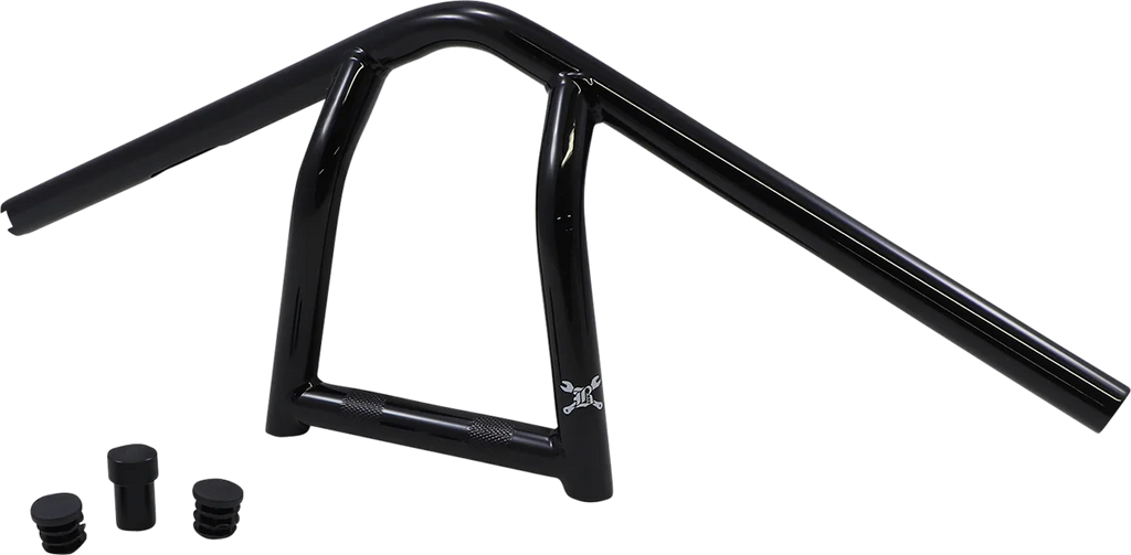 Burly Brand Handlebar - Jim - 9" - Black B12-6040B - Side View