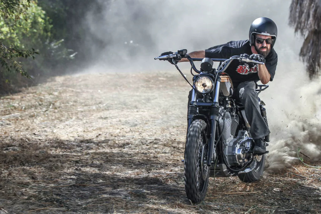 Burly Brand Handlebar - Scrambler - Black B12-6020B - Side View