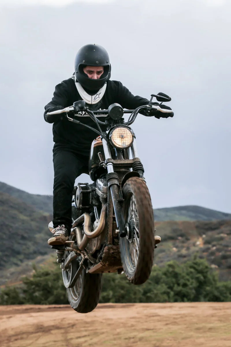 Burly Brand Handlebar - Scrambler - Black B12-6020B - Back View