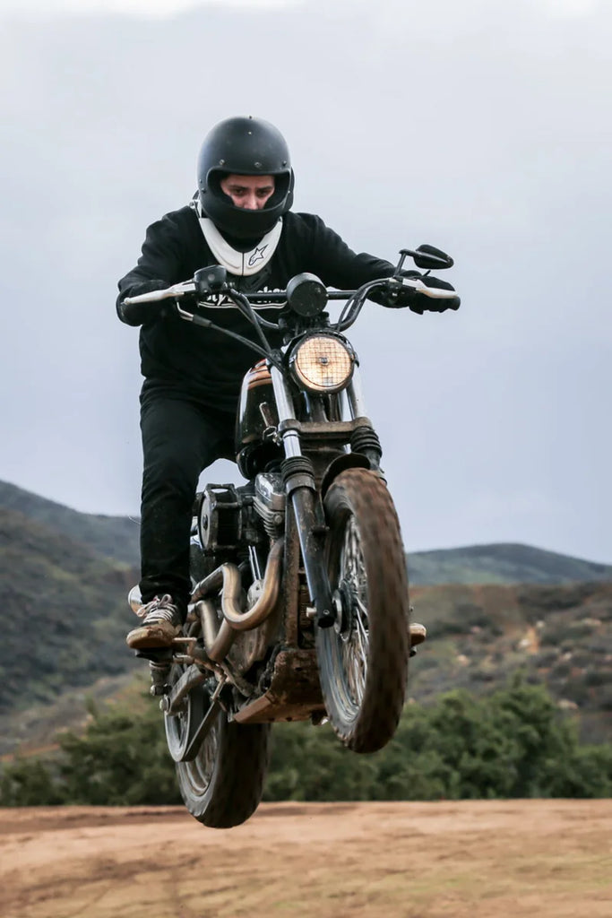 Burly Brand Handlebar - Scrambler - Black B12-6020B - Back View