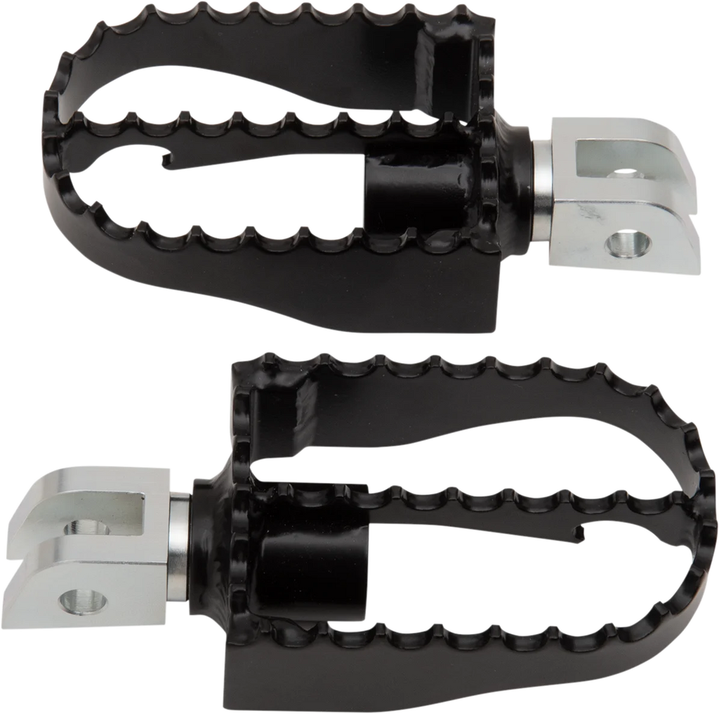 Burly Brand MX Footpegs - Driver - Black/Chrome B13-1007B - Main Product View