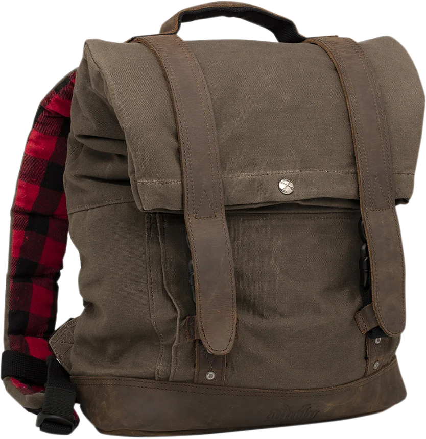 Burly Brand Roll Top Backpack - Dark Oak B15-1020D - Main Product View