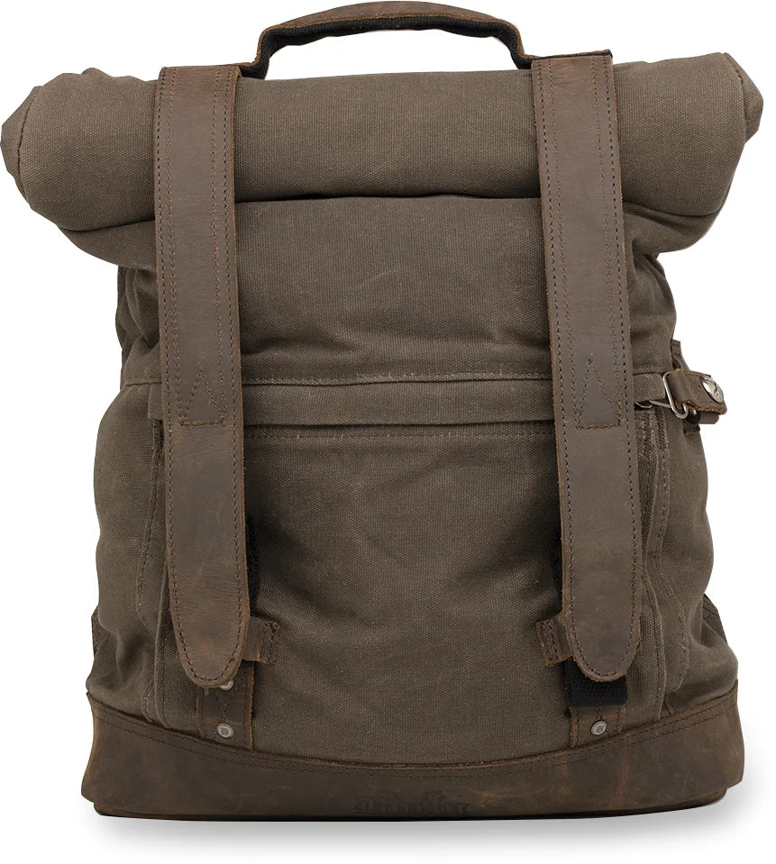 Burly Brand Roll Top Backpack - Dark Oak B15-1020D - Side View