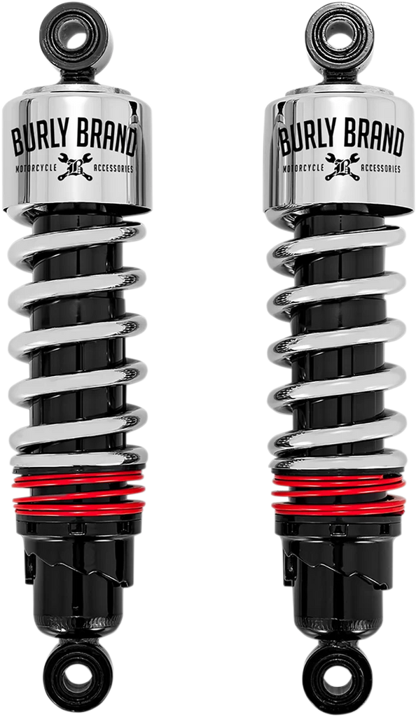 Burly Brand Slammer Plus Shocks - Chrome - FLH B28-1204 - Main Product View
