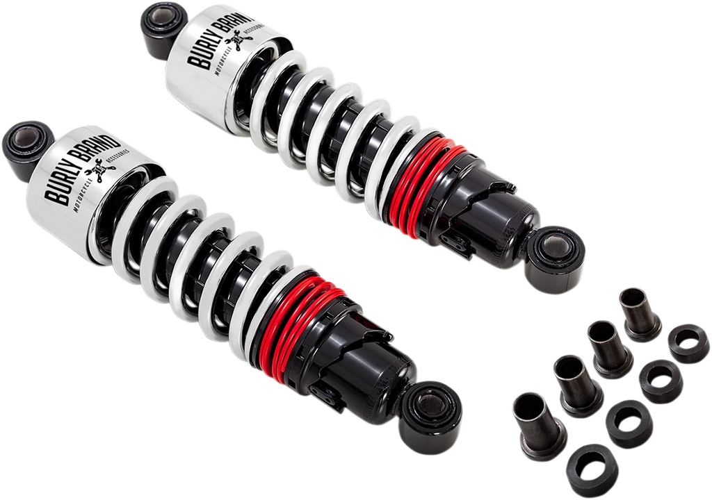 Burly Brand Slammer Plus Shocks - Chrome - FXD B28-1207 - Side View