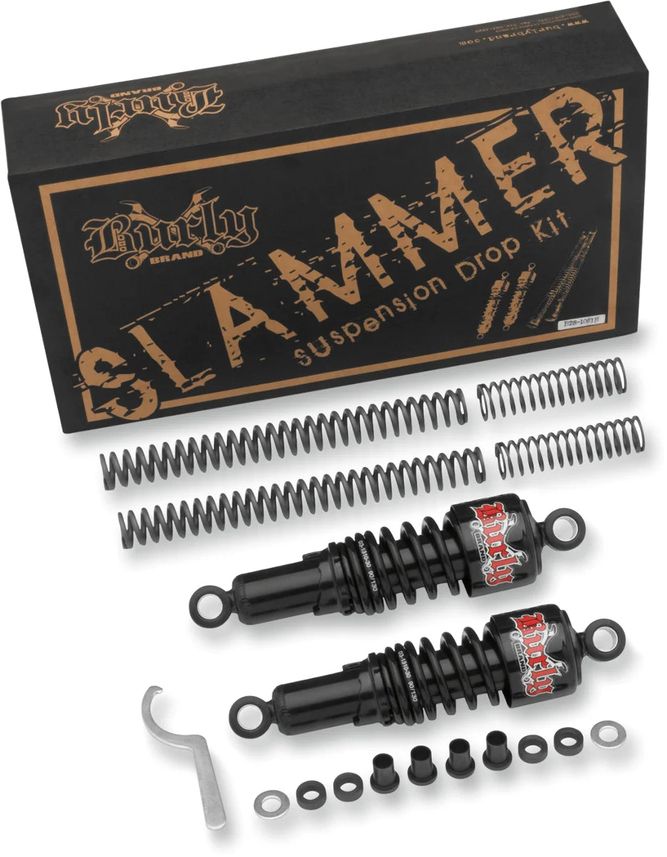Burly Brand Suspension Kit - Slammer - Black - '04 - '15 XL B28-1001B - Side View
