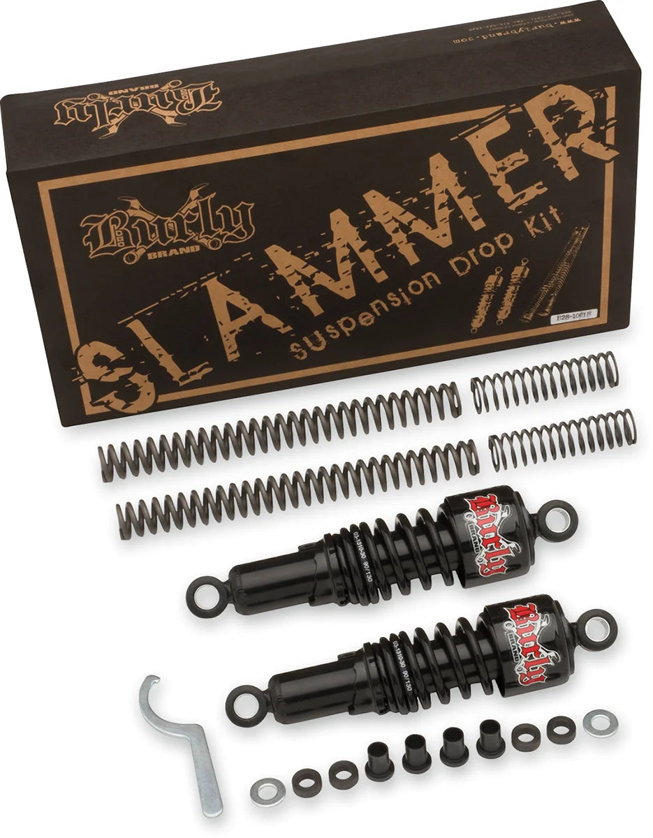 Burly Brand Suspension Kit - Slammer - Chrome - '04 - '15 XL B28-1001 - Side View