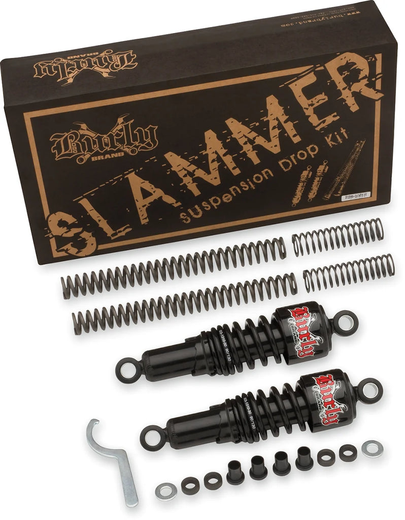Burly Brand Suspension Kit - Slammer - Chrome - '06 - '17 FXD B28-1003 - Side View