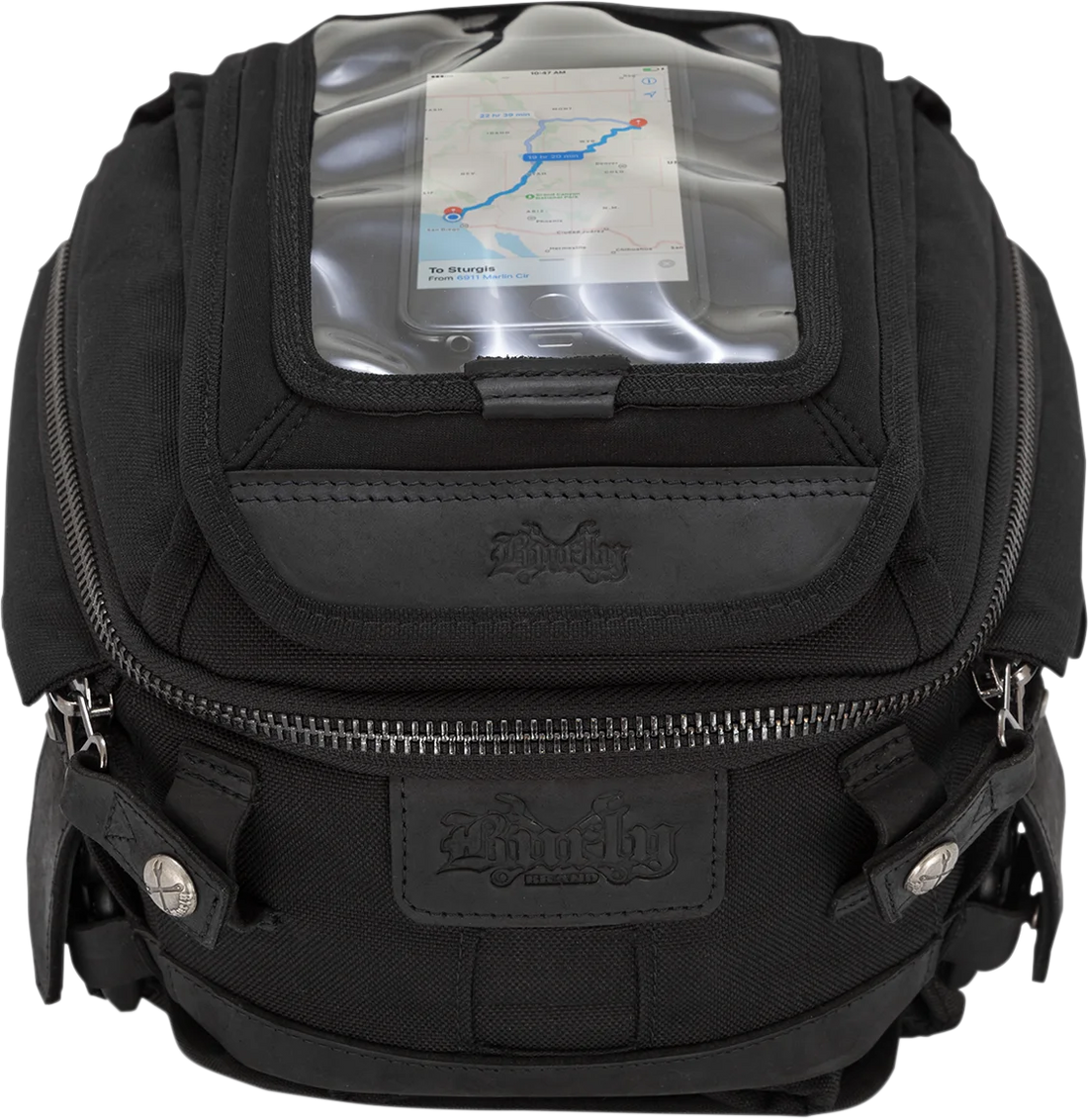 Burly Brand Tank Tail Bag - Black B15-1010B - Side View