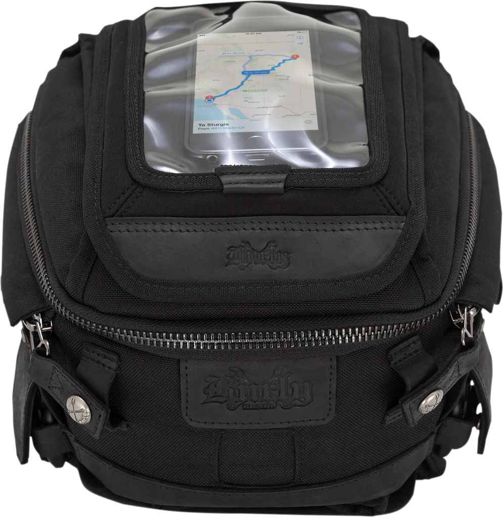 Burly Brand Tank Tail Bag - Black B15-1010B - Side View