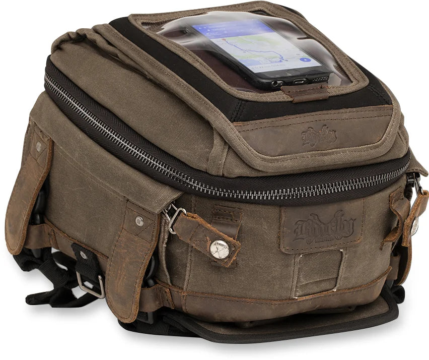 Burly Brand Tank Tail Bag - Black B15-1010B - Detail View