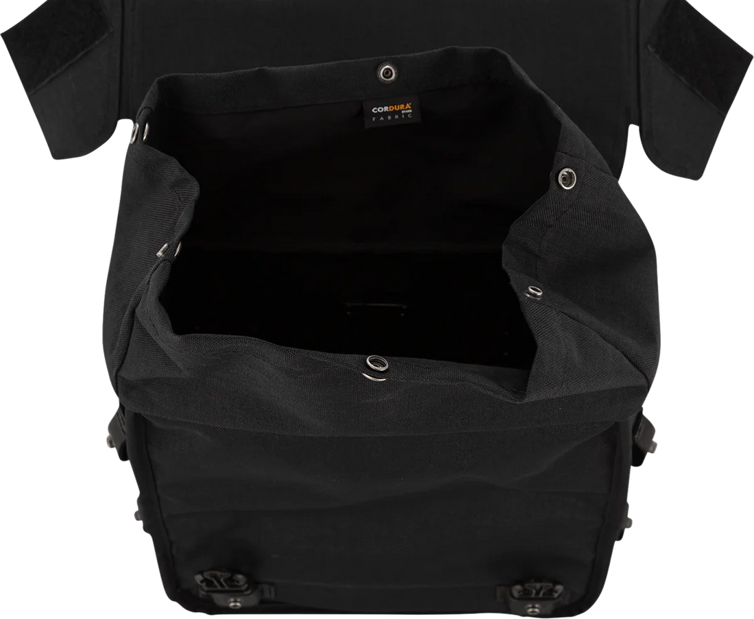 Burly Brand Throw-Over Saddlebag - Black B15-1002B - Side View