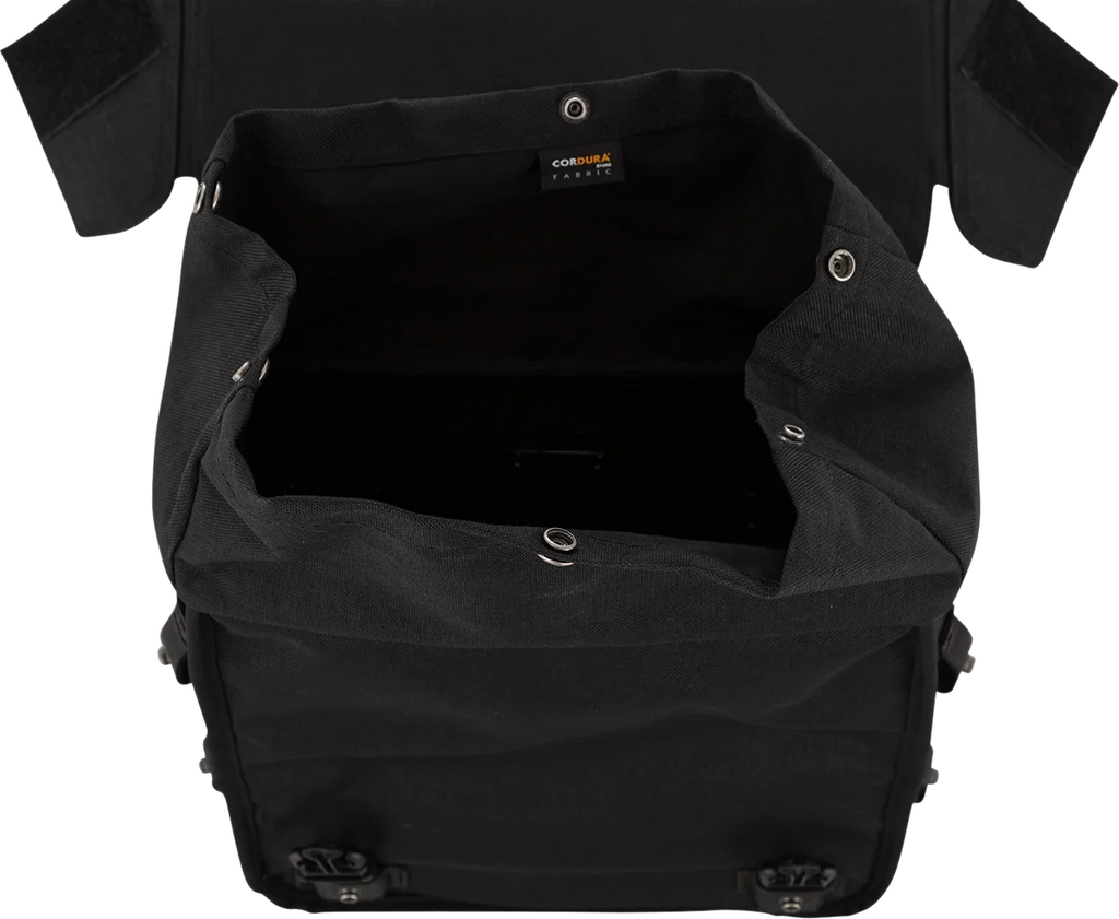 Burly Brand Throw-Over Saddlebag - Black B15-1002B - Side View