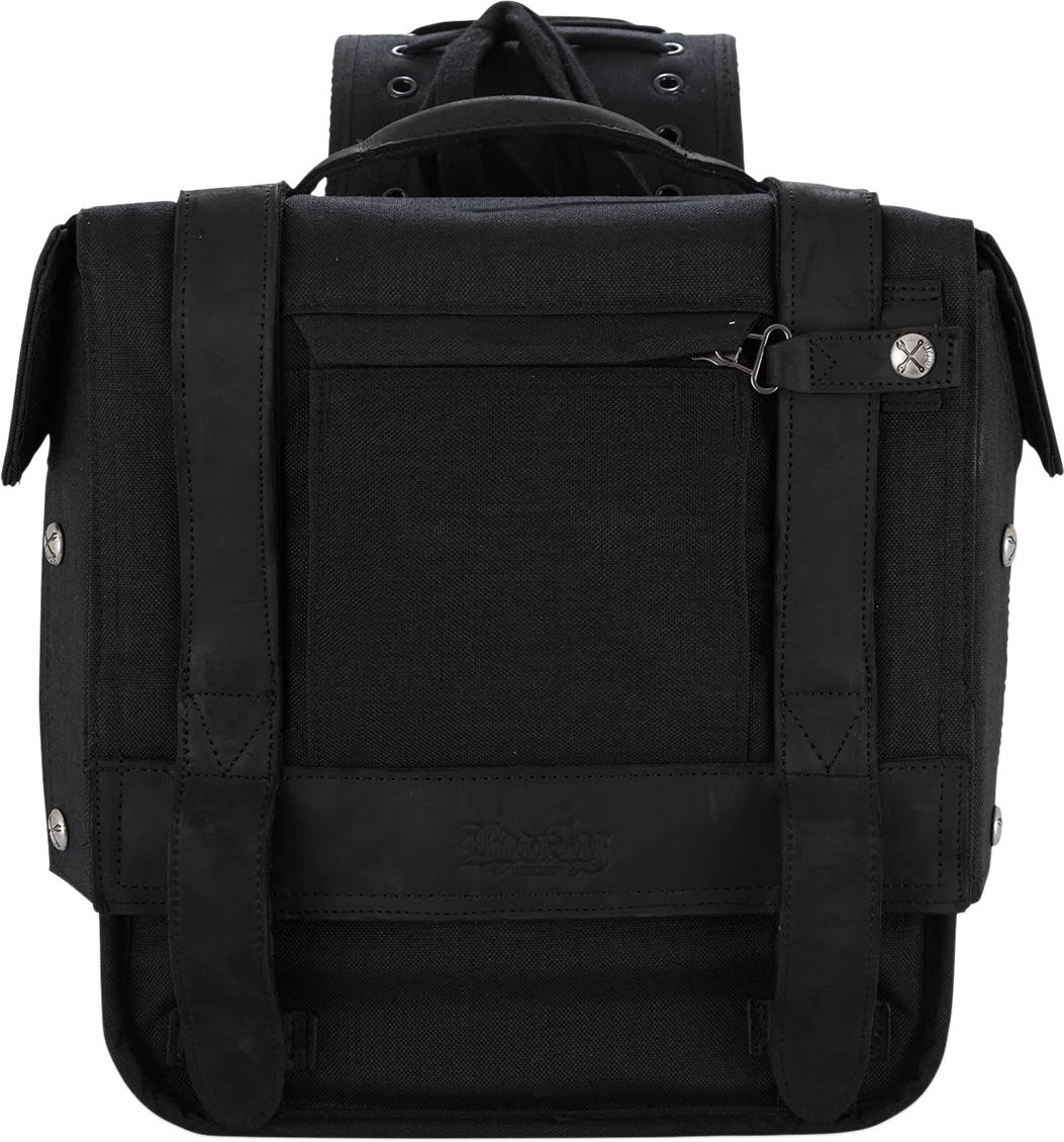 Burly Brand Throw-Over Saddlebag - Black B15-1002B - Back View