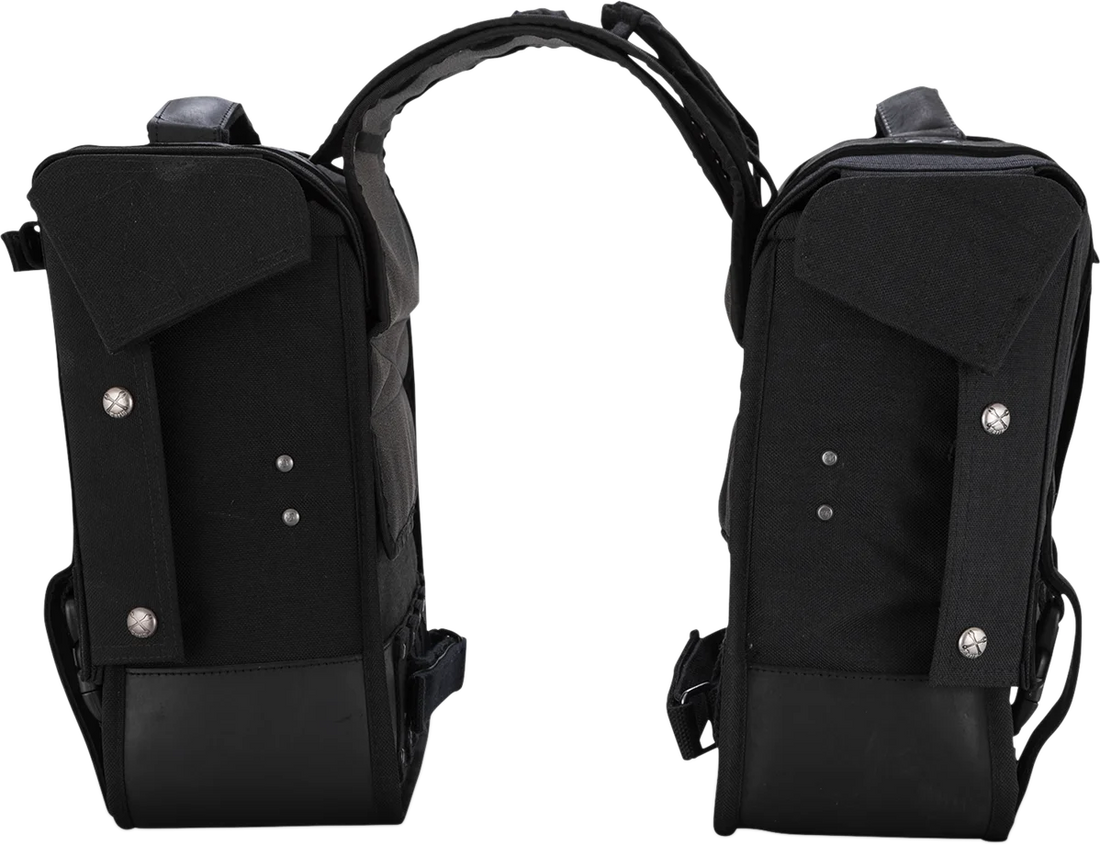 Burly Brand Throw-Over Saddlebag - Black B15-1002B - Installation View