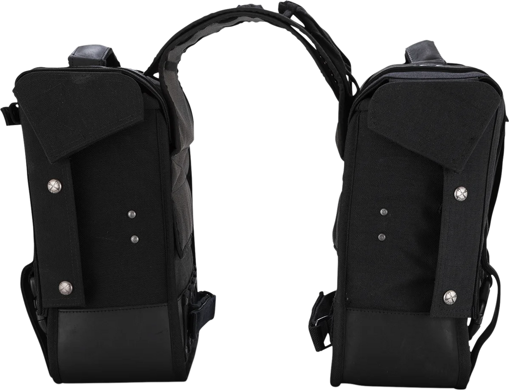 Burly Brand Throw-Over Saddlebag - Black B15-1002B - Installation View