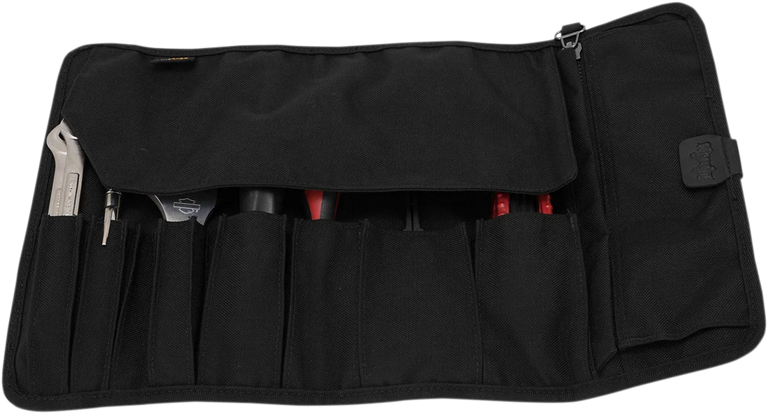 Burly Brand Tool Roll - Black B15-1030B - Back View