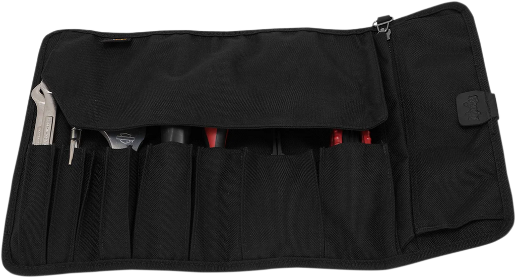 Burly Brand Tool Roll - Black B15-1030B - Back View