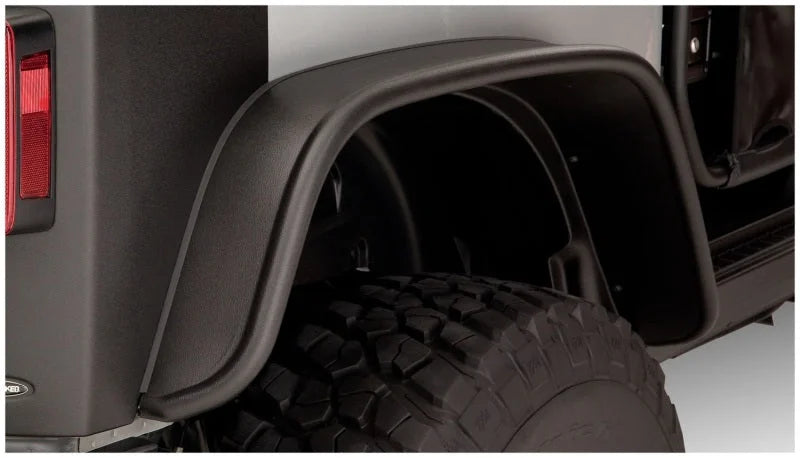 Bushwacker 07-18 Jeep Wrangler Flat Style Flares 2pc Fits 2-Door Sport Utility Only - Black - Side View