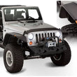 Load image into Gallery viewer, Bushwacker 07-18 Jeep Wrangler Flat Style Flares 4pc Fits 2-Door Sport Utility Only - Black - Main Product View