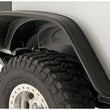 Load image into Gallery viewer, Bushwacker 07-18 Jeep Wrangler Flat Style Flares 4pc Fits 2-Door Sport Utility Only - Black - Back View