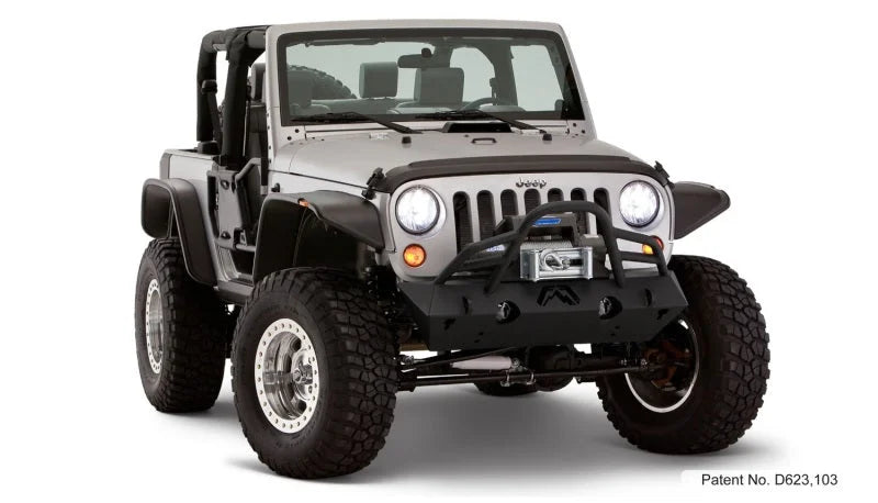 Bushwacker 07-18 Jeep Wrangler Flat Style Flares 4pc Fits 2-Door Sport Utility Only - Black - Additional View 6