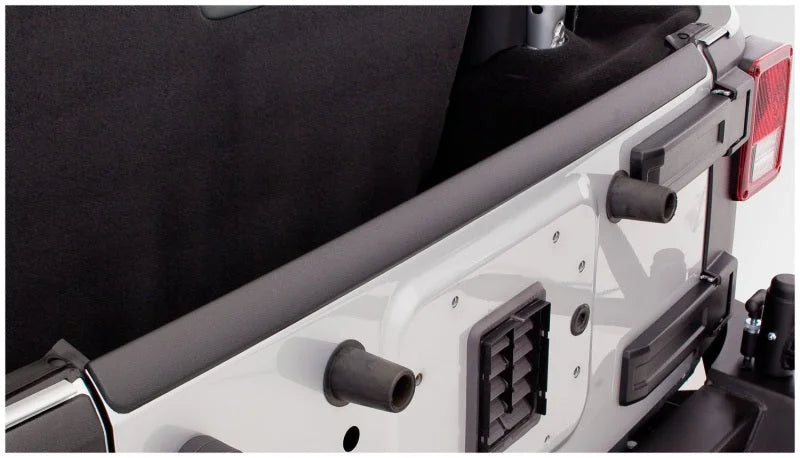 Bushwacker 07-18 Jeep Wrangler Trail Armor Hood and Tailgate Protector Excl Power Dome Hood - Black - Side View