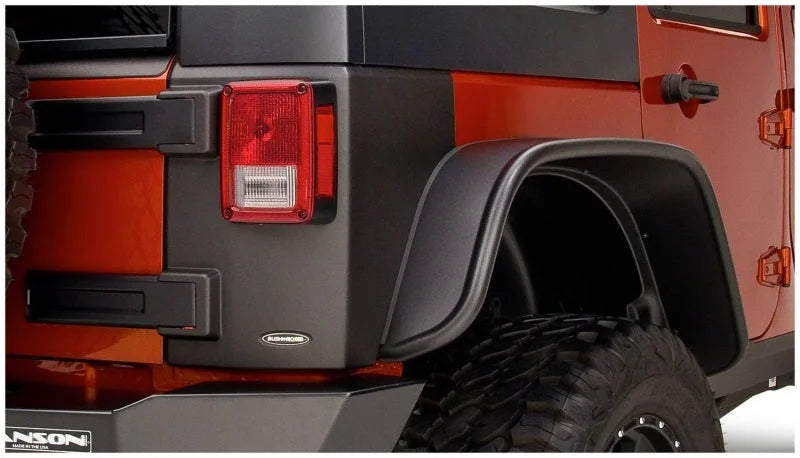 Bushwacker 07-18 Jeep Wrangler Trail Armor Rear Corners - Black - Side View