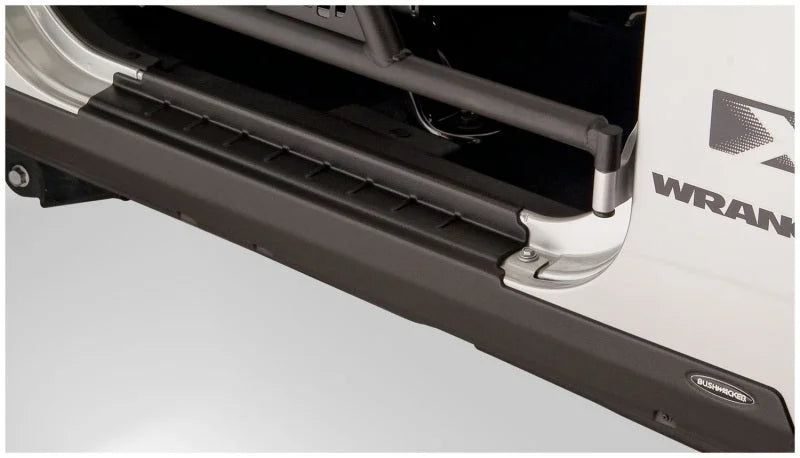 Bushwacker 07-18 Jeep Wrangler Trail Armor Rocker Panel and Sill Plate Cover - Black - Side View