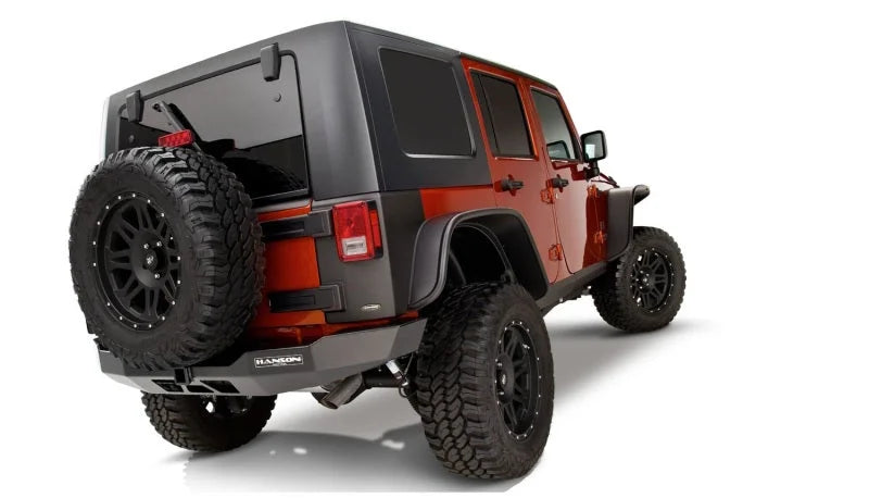 Bushwacker 07-18 Jeep Wrangler Unlimited Flat Style Flares 4pc 4-Door Sport Utility Only - Black - Side View
