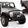 Load image into Gallery viewer, Bushwacker 07-18 Jeep Wrangler Flat Style Flares 4pc Fits 2-Door Sport Utility Only - Black - Main Product View