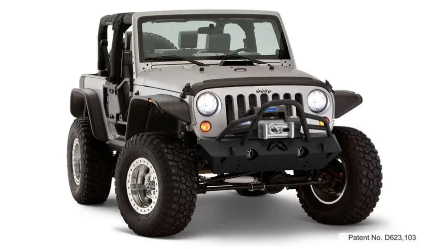 Bushwacker 07-18 Jeep Wrangler Flat Style Flares 4pc Fits 2-Door Sport Utility Only - Black - Additional View 6