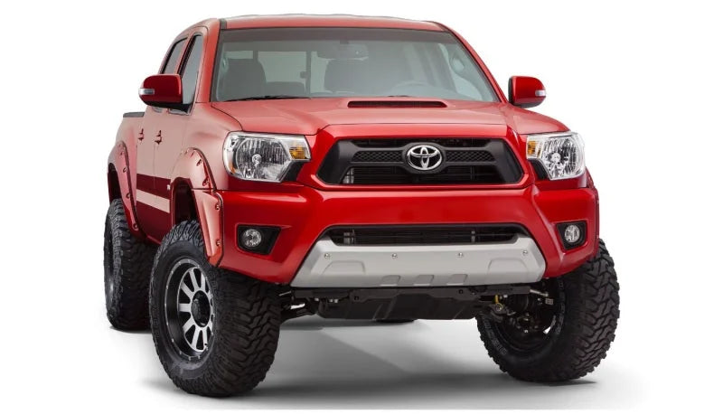 Bushwacker 12-15 Toyota Tacoma Fleetside Pocket Style Flares 4pc 73.5in Bed - Black - Installation View
