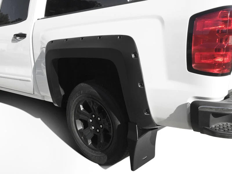 Bushwacker 14-18 Chevrolet Silverado 1500 Trail Armor Rear Mud Flaps (Fits Pocket Style Flares) - Side View