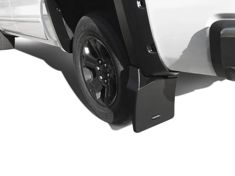Bushwacker 14-18 Chevrolet Silverado 1500 Trail Armor Rear Mud Flaps (Fits Pocket Style Flares) - Installation View