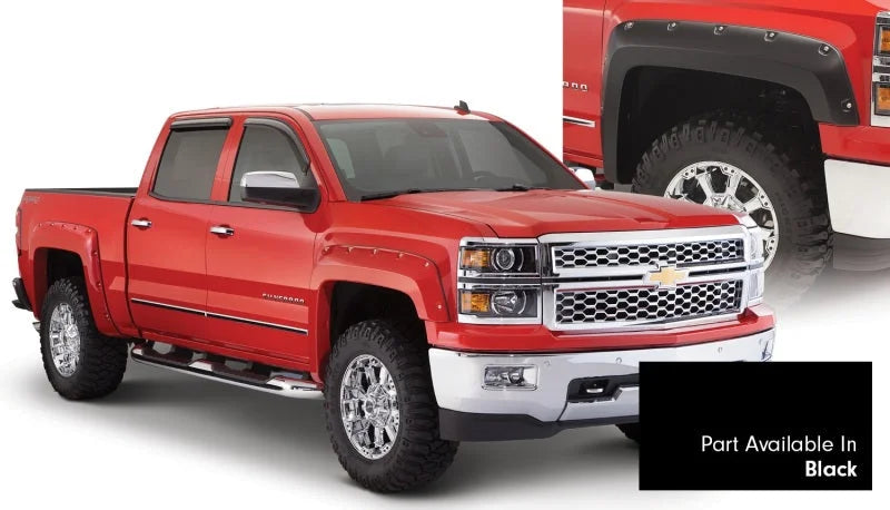 Bushwacker 16-18 Chevy Silverado 1500 Fleetside Pocket Style Flares 4pc 69.3in Bed - Black - Side View