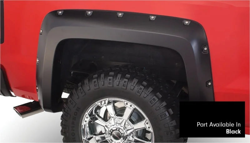 Bushwacker 16-18 Chevy Silverado 1500 Fleetside Pocket Style Flares 4pc 69.3in Bed - Black - Back View