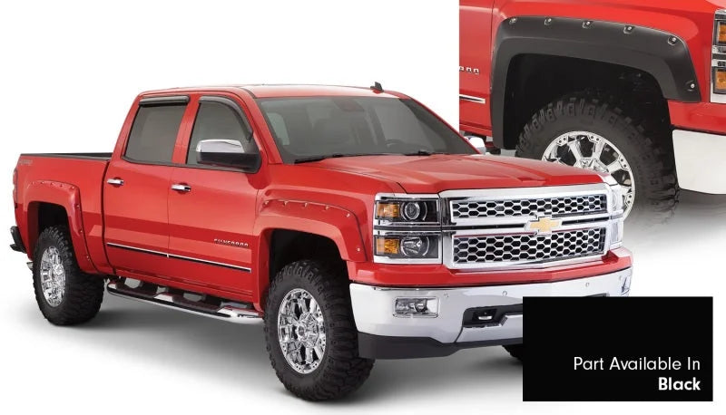 Bushwacker 16-18 Chevy Silverado 1500 Fleetside Pocket Style Flares 4pc 78.8/97.8in Bed - Black - Main Product View