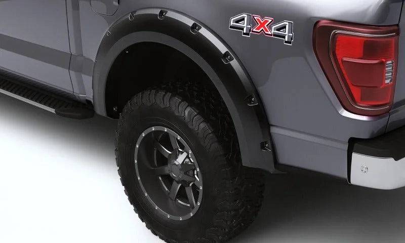 Bushwacker 17-21 Ford F-250 Super Duty Forge Style Flares 4pc - Black - Installation View