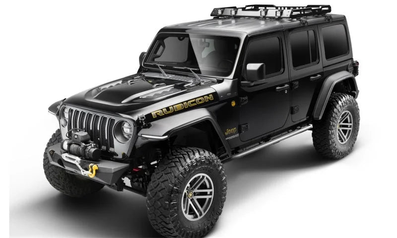 Bushwacker 18-19 Jeep Wrangler JL Trail Armor Cowl Guard - Black - Installation View