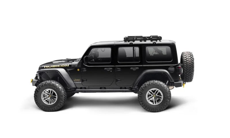 Bushwacker 18-21 Jeep Wrangler JL (2-Door & 4-Door) Flat Style Flares 4pc - Black - Back View
