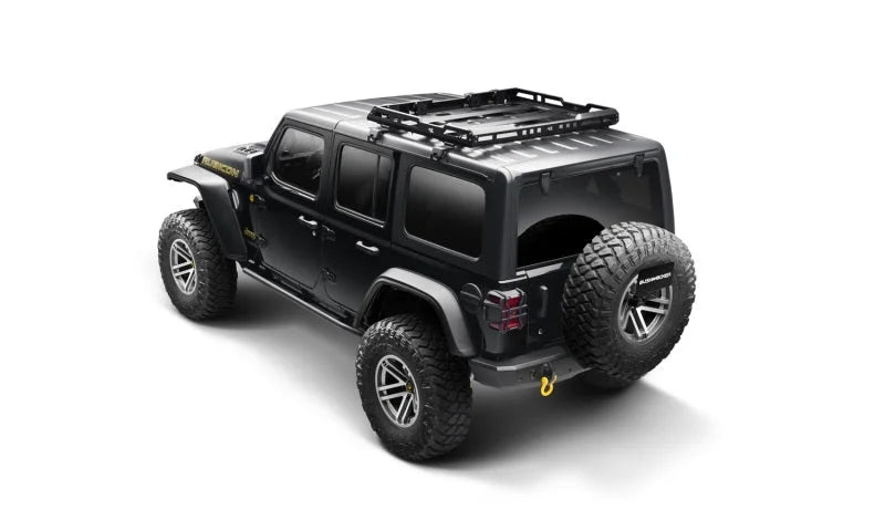 Bushwacker 18-21 Jeep Wrangler JL (2-Door & 4-Door) Flat Style Flares 4pc - Black - Installation View