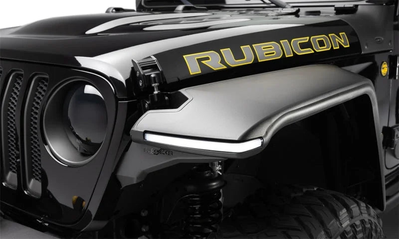 Bushwacker 18-21 Jeep Wrangler JL (2-Door & 4-Door) Flat Style Flares 4pc - Black - Additional View 5