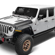 Load image into Gallery viewer, Bushwacker 18-22 Jeep Wrangler 2/4dr / 20-22 Jeep Gladiator Trail Armor Hood Armor (3pc) - Tex. Blk - Back View