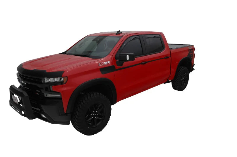 Bushwacker 19-21 Chevrolet Silverado 1500 OE-Style 4PC Fender Flares Black Smooth - Back View
