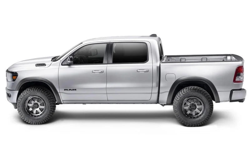 Bushwacker 19-22 Ram 1500 (Excl. Rebel/TRX) 67.4 & 76.3in Bed Extend-A-Fender Flares 4pc - Smth Blk - Side View