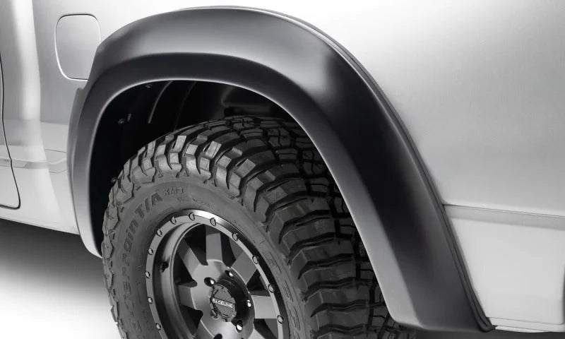 Bushwacker 19-22 Ram 1500 (Excl. Rebel/TRX) 67.4 & 76.3in Bed Extend-A-Fender Flares 4pc - Smth Blk - Back View