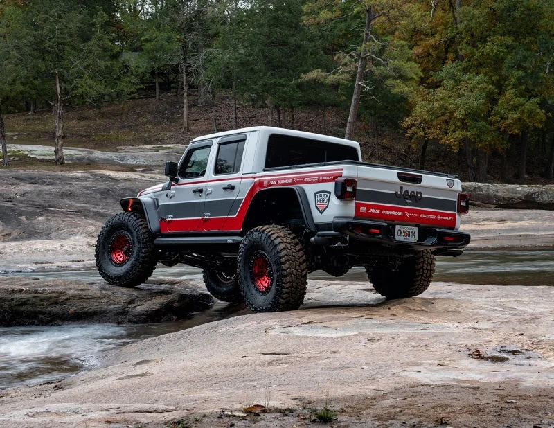 Bushwacker 20-24 Jeep Gladiator Flat Style Flares Rear 2pc - Black - Side View